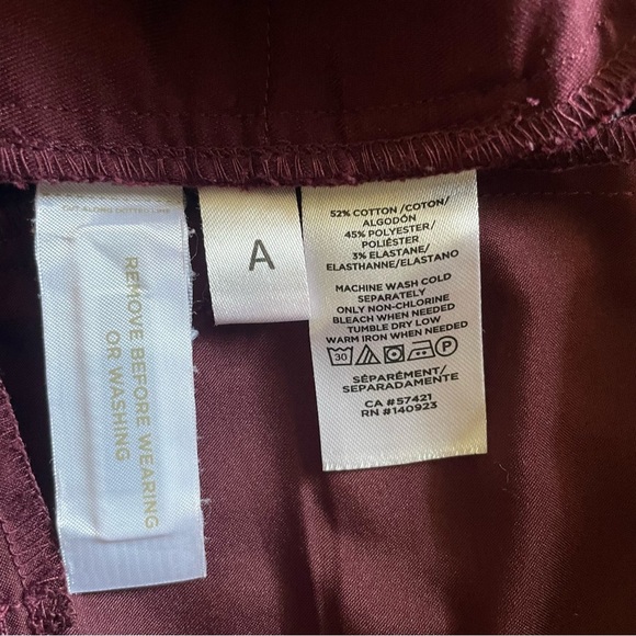 LOFT Skinny Work Slacks Pants Women’s 4 (30x27) Burgundy Office Stretch Pockets - Picture 14 of 15